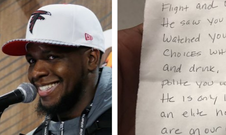 Falcons Star Receives A Note From Admiring Fan On Plane
